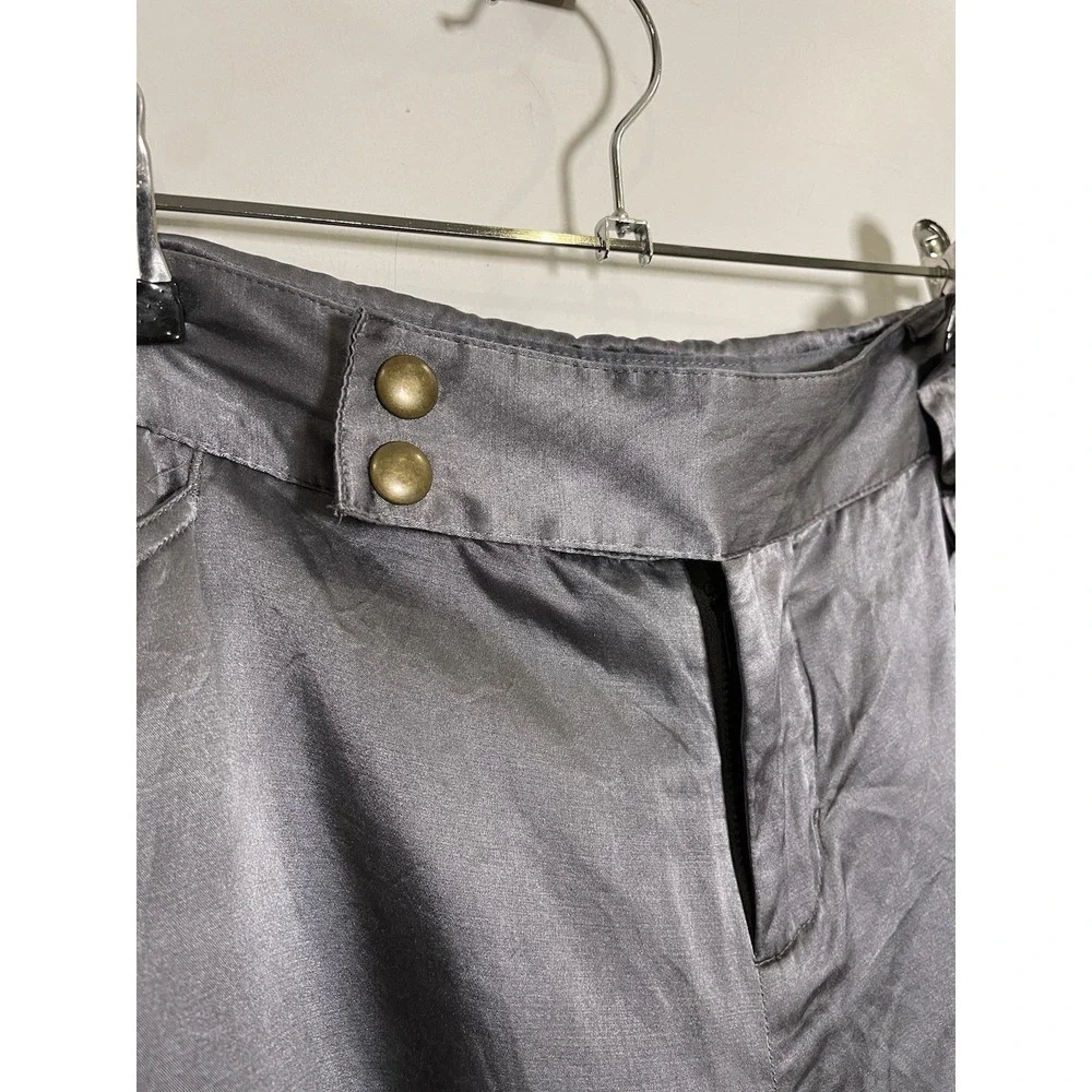 Free People Womens Size 8 Gray Silk Blend Pants Drawstring Hem‎ Boho Y2K Relaxed